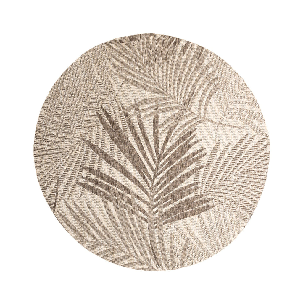 Round Outdoor Rug - Tiga Palm Taupe