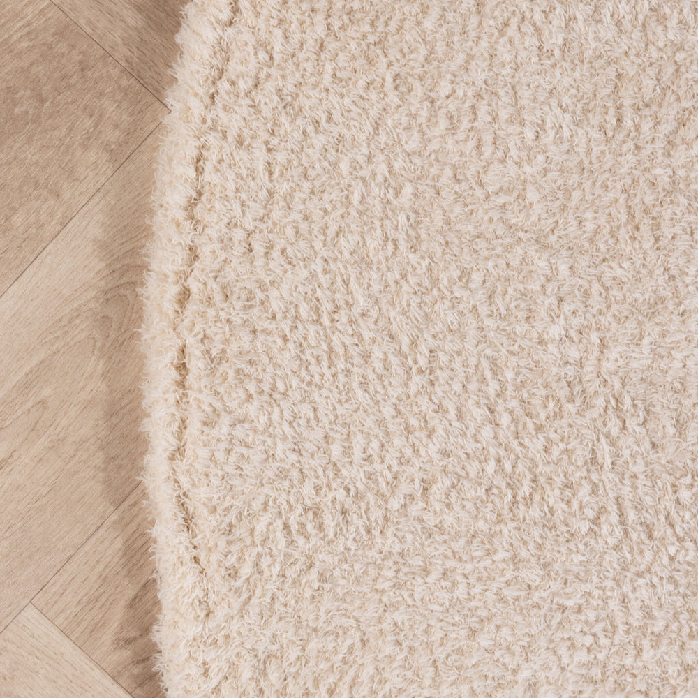 Soft round rug - Teddy Cream