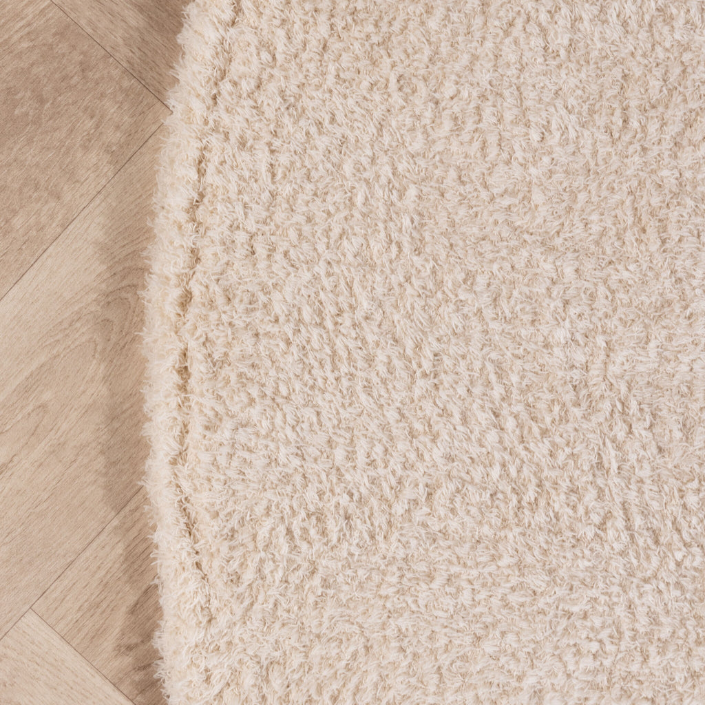 Soft round rug - Teddy Cream