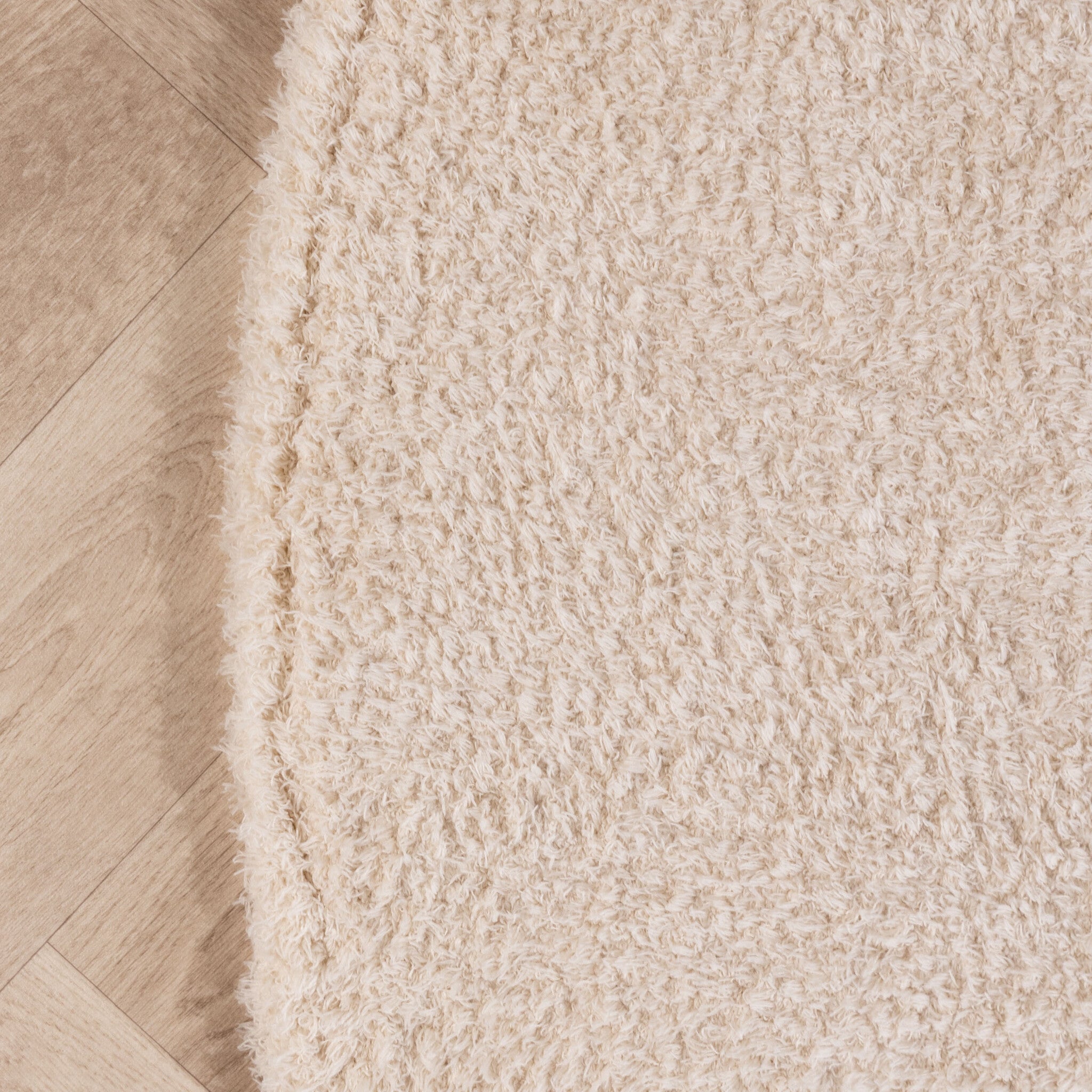 Soft round rug - Teddy Cream