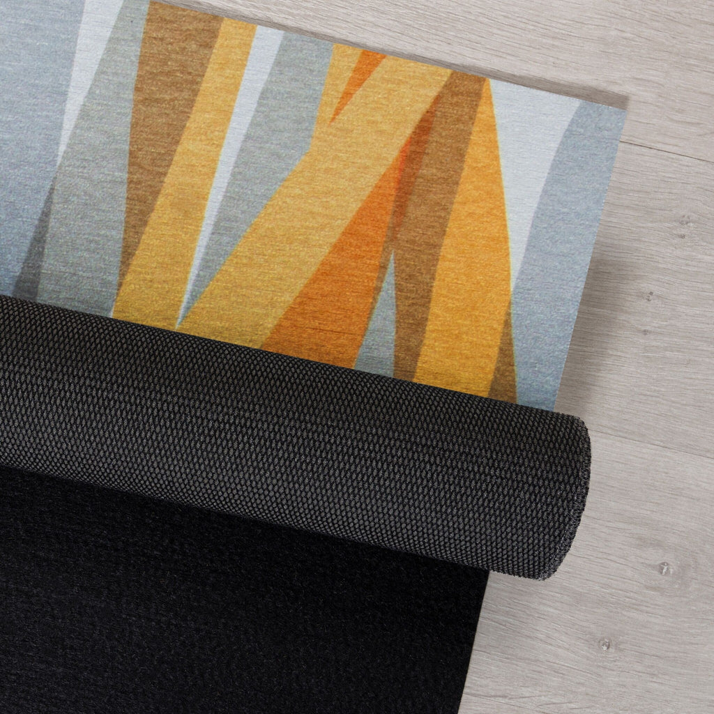Washable floor rug - Fabio Stripe Grey/Yellow
