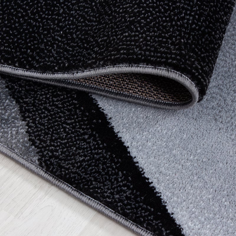 Modern Floor Rug - Plus Black 8010