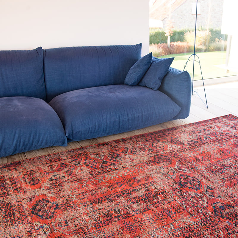 Vintage floor rug - Antiquarian Hadschlu Red 8719