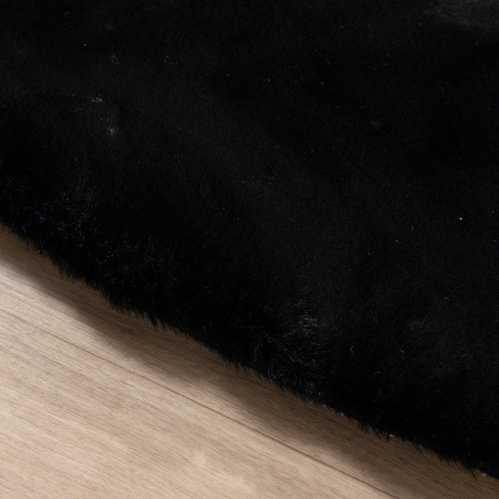 Round High Pile Rug - Comfy Supreme Black