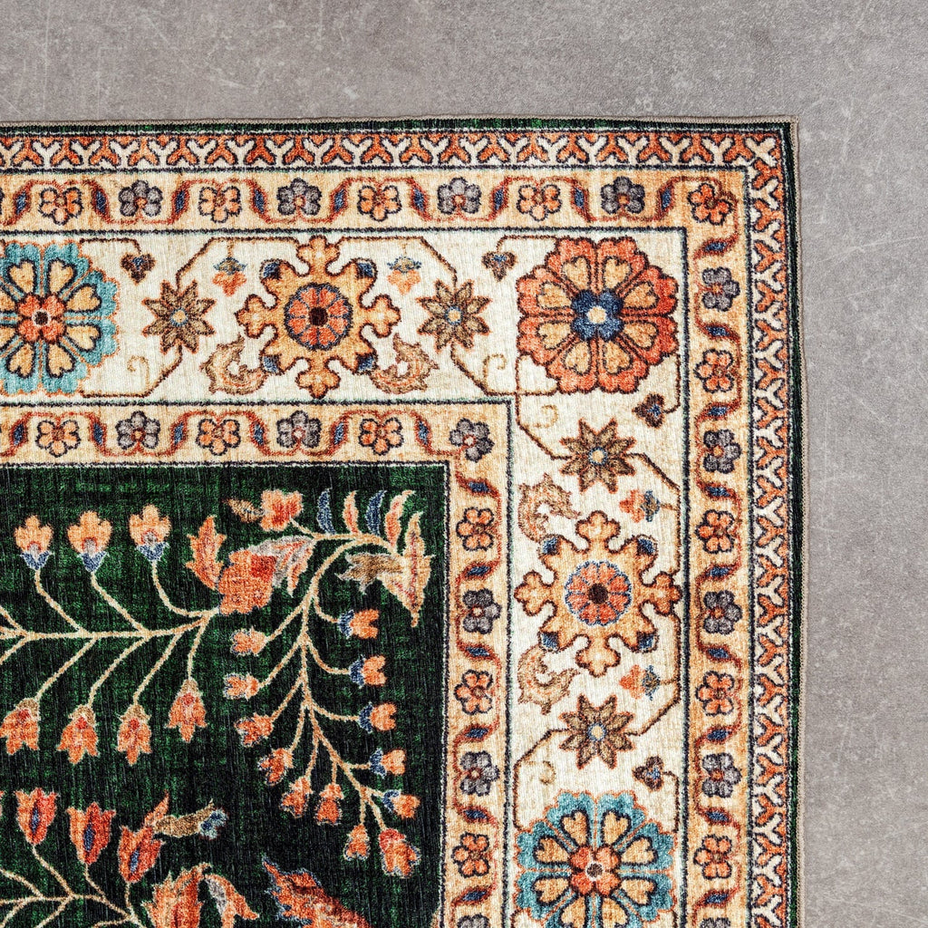 Vintage Outdoor Rug - Santo Flora Dark Green