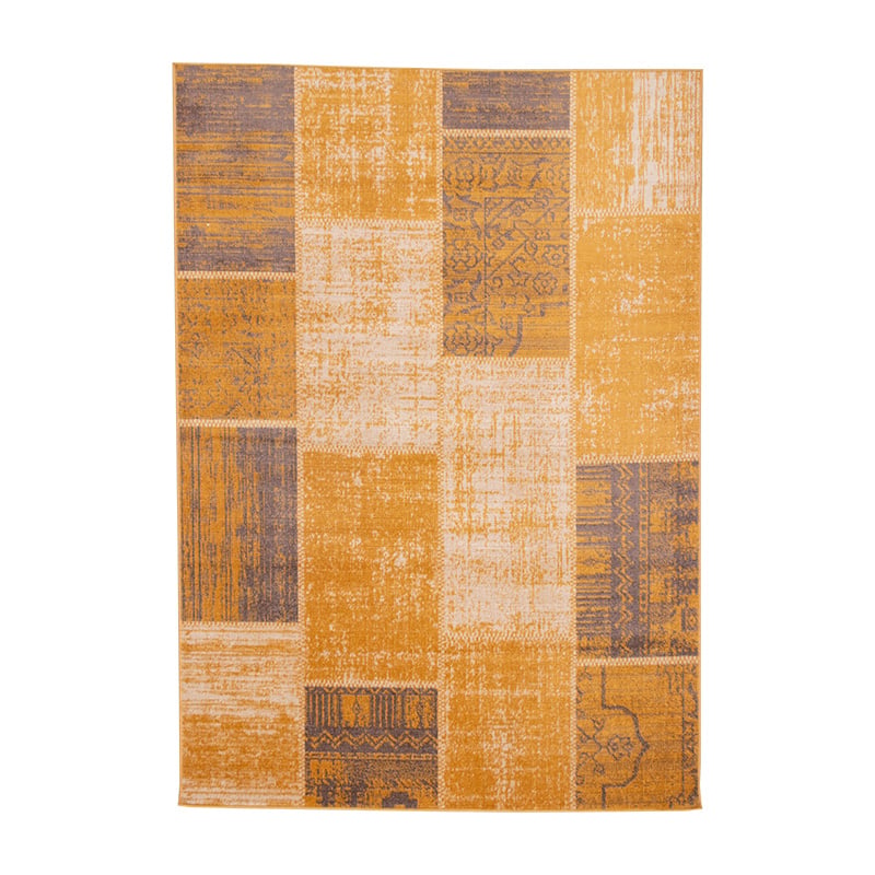 Patchwork Rug - Spring Ochre Yellow/Taupe