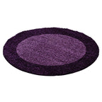 Round High pile floor rug - Edge Purple