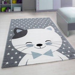 Children's floor rug - Anna Blue Cat