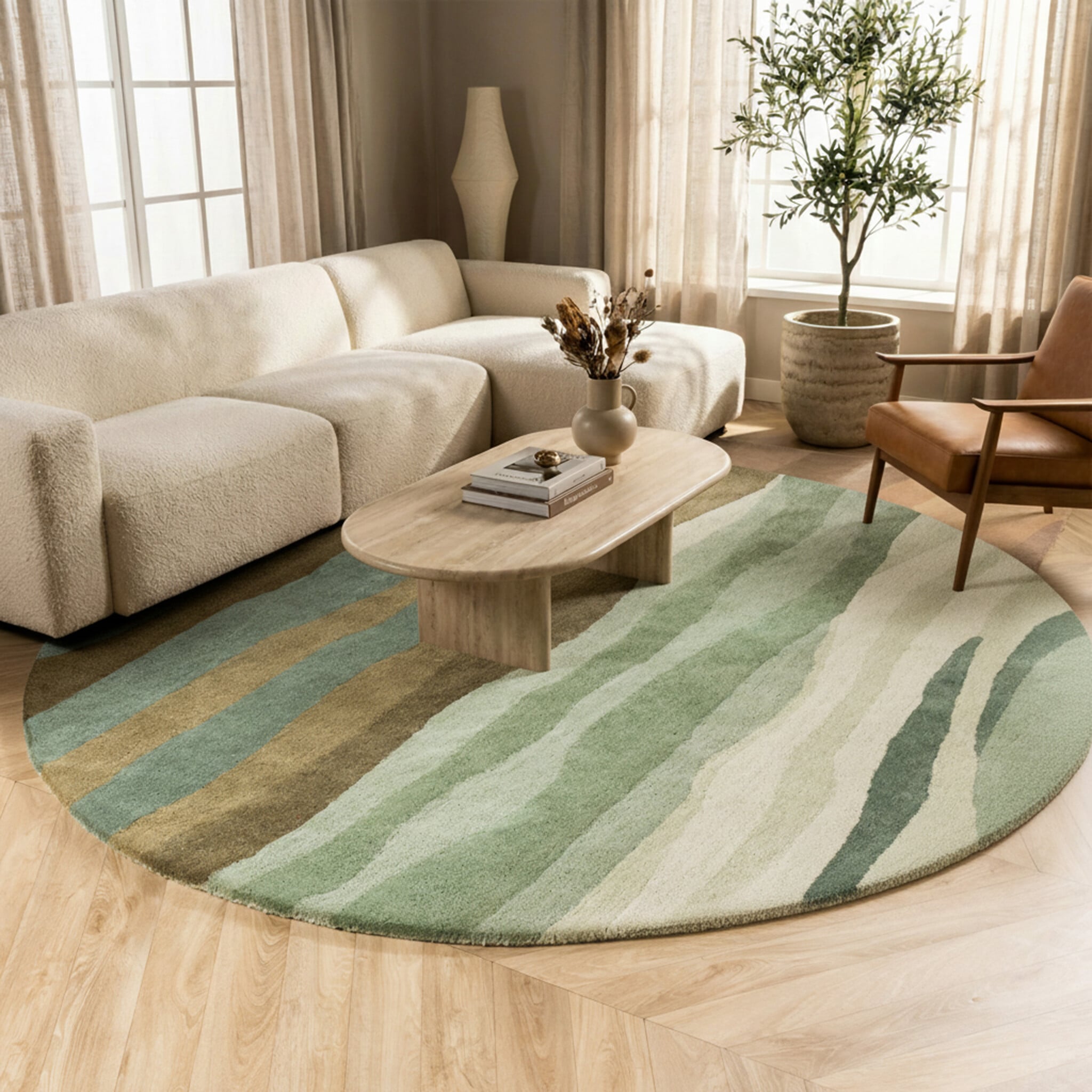 Round Wool Rug – Liora Green