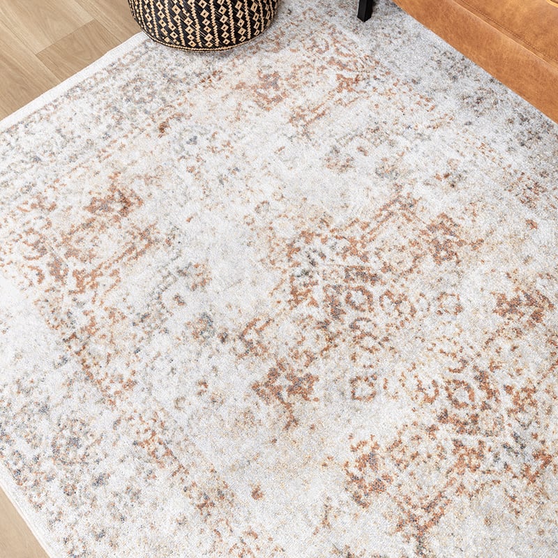 Washable Rug - Nova Medallion Light Grey