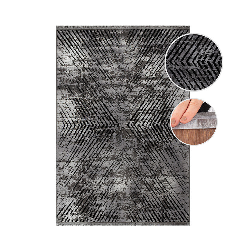 Abstract floor rug - Elitha Geo Anthracite