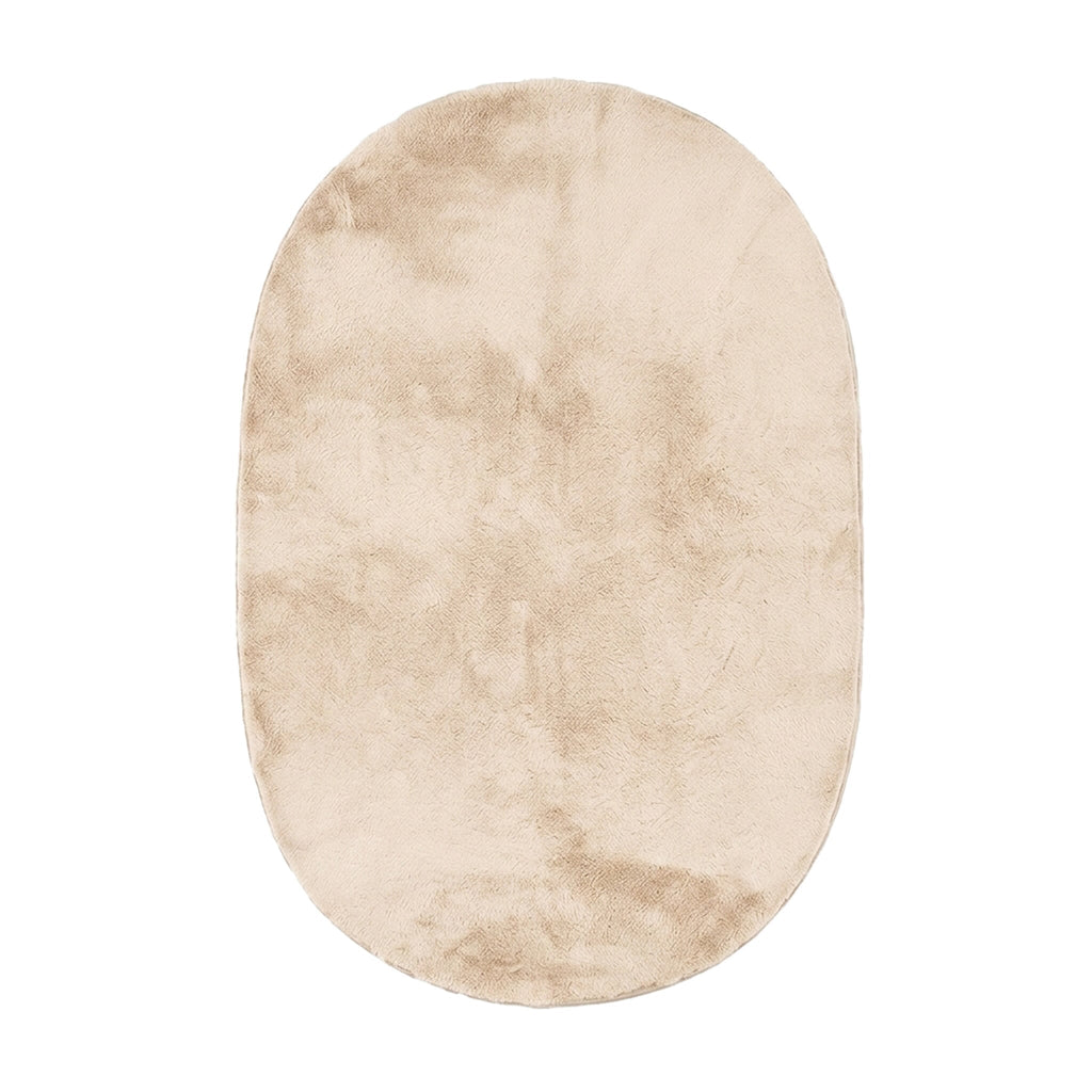 Oval Low-Pile Rug – Cozy Cream