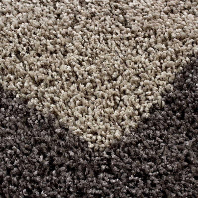 Round High-pile Rug - Edge Taupe