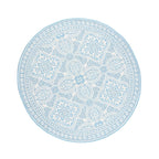 Round Outdoor Rug - Summer Oriental Light Blue