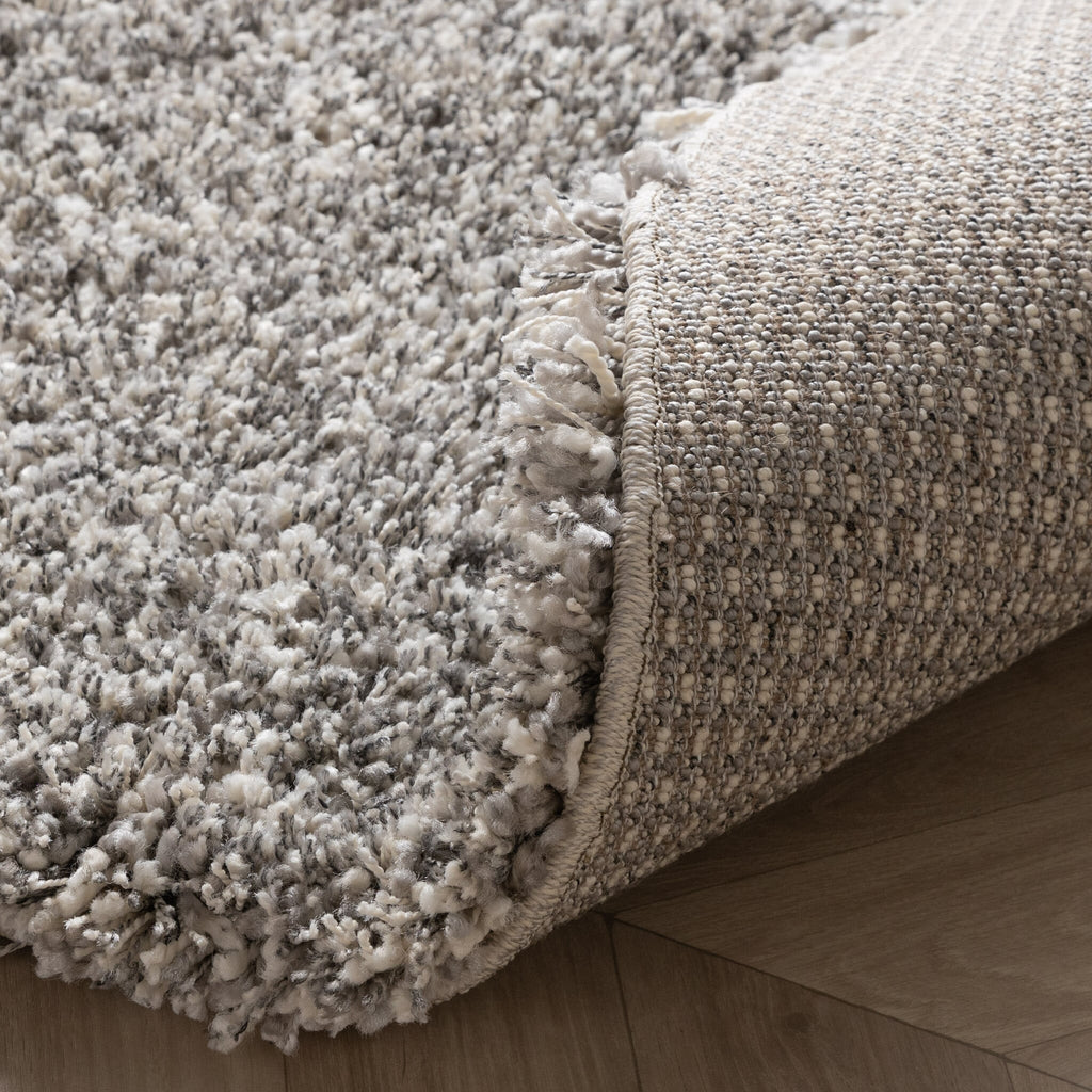 Round shaggy rug - Yves Light Grey