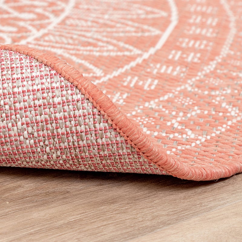 Round Outdoor Rug - Summer Azteca Pink