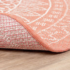 Round Outdoor Rug - Summer Azteca Pink