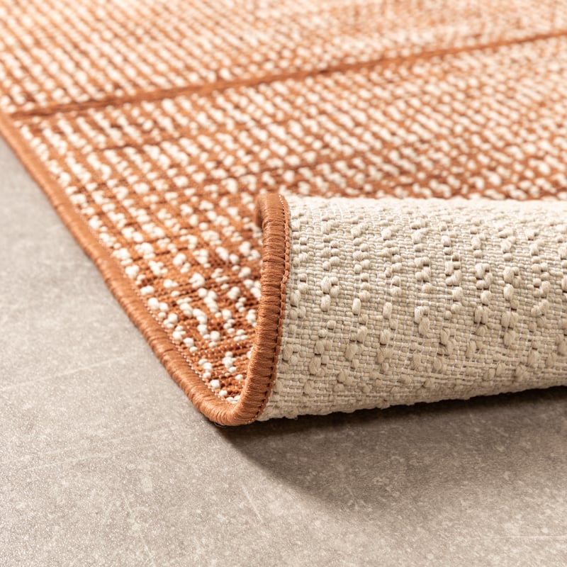 Modern Outdoor Rug - Porto Curves Terracotta