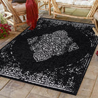 Vintage outdoor rug - Sunara Medallion Black