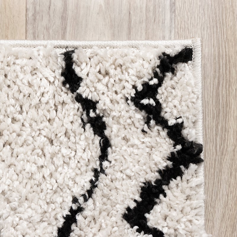 High-Pile Rug - Grand Outline Cream/Black