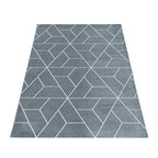 Retro Floor Rug - Stencil Triangle Grey/White