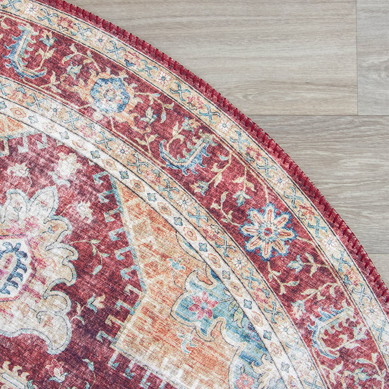 Round Vintage Rug - Azara Red