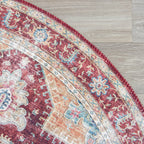 Round Vintage Rug - Azara Red