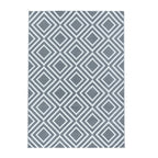 Modern floor rug - Streaky Square Grey/White