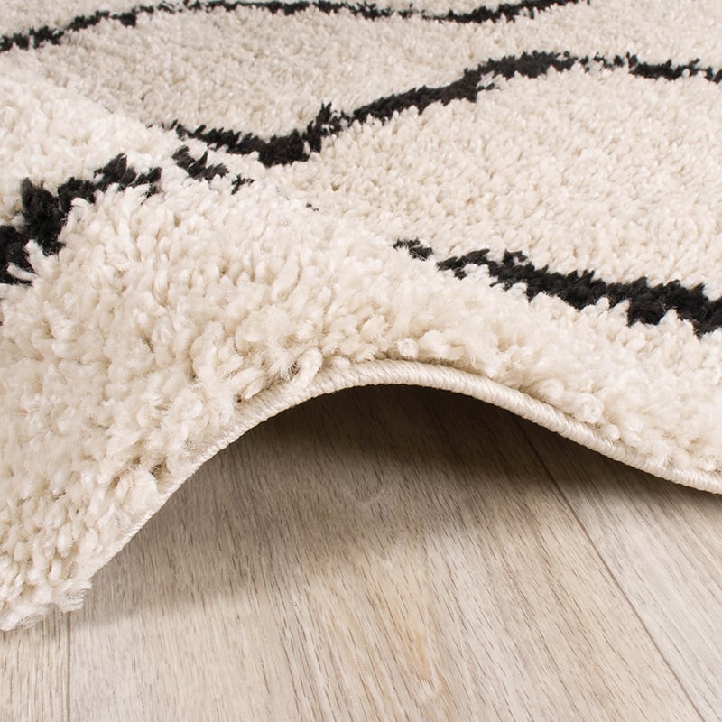 High Pile Rug - Grand Moves Cream/Black