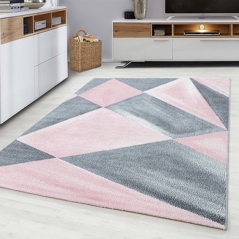 Modern floor rug - Brick Pink 1130