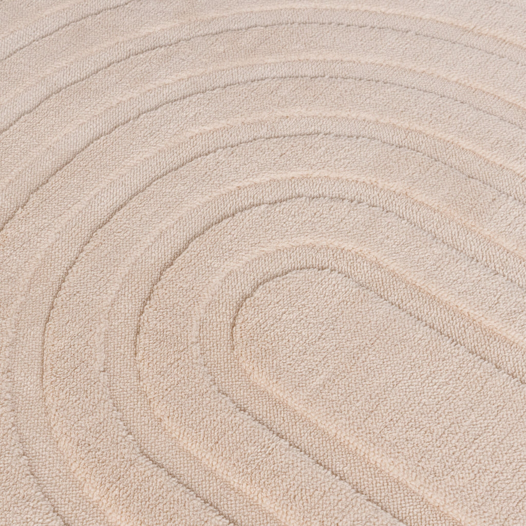 Round Scandinavian Rug - Charm Curves Beige
