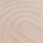 Round Scandinavian Rug - Charm Curves Beige