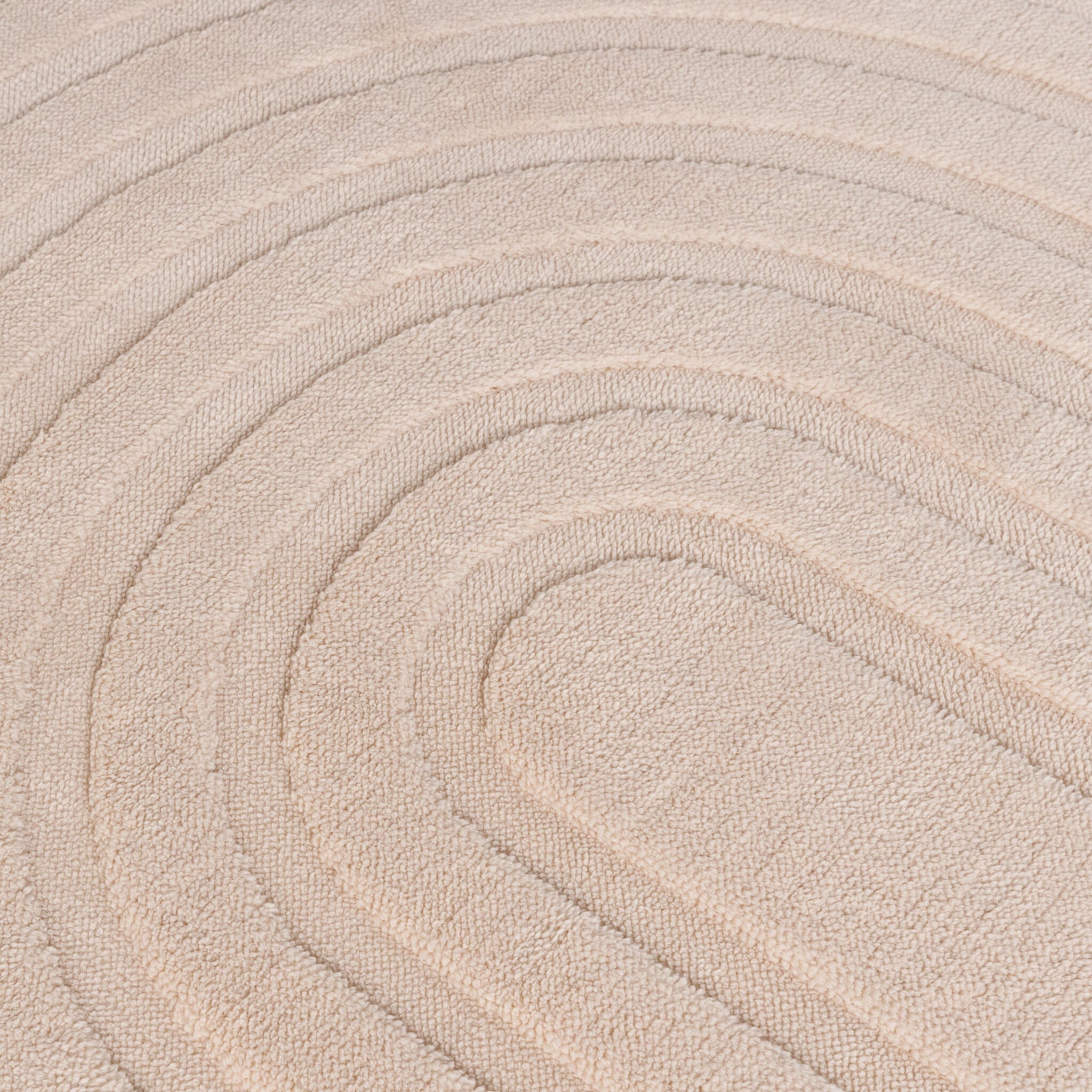 Round Scandinavian Rug - Charm Curves Beige