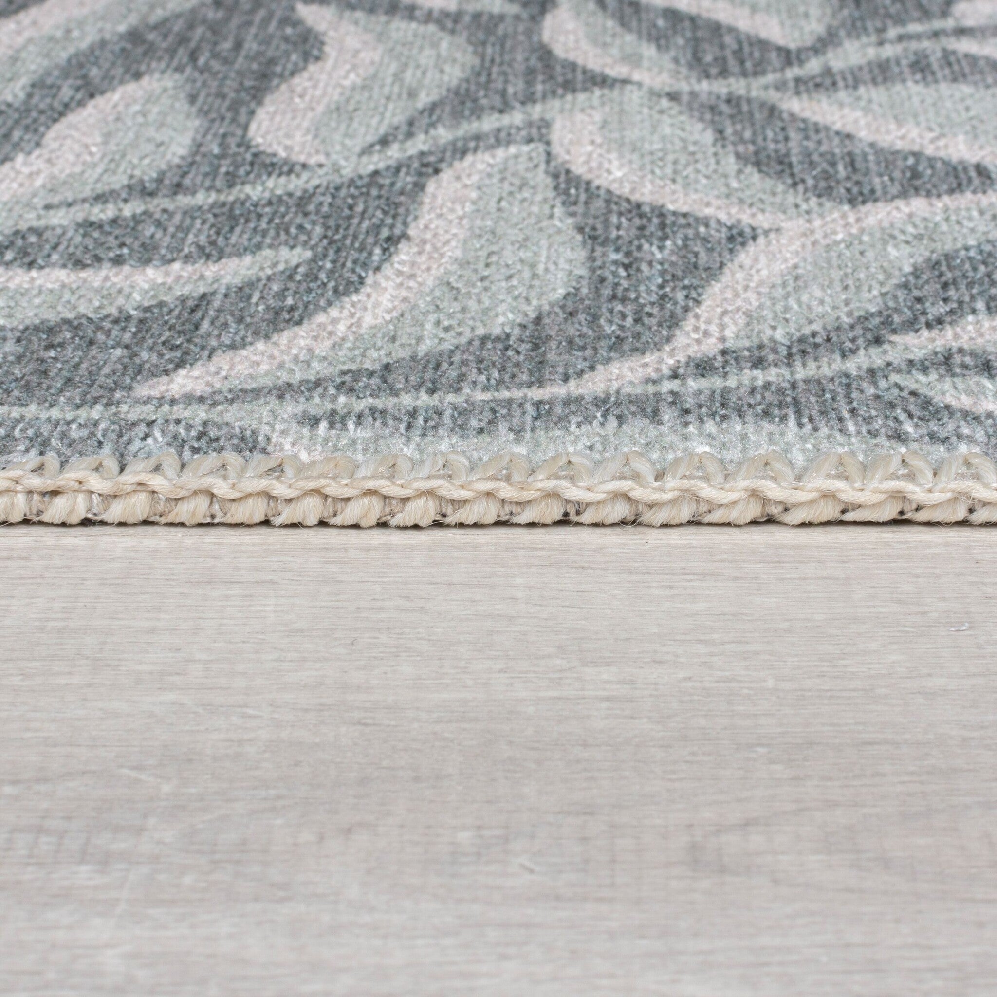 Washable floor rug - Reido Leaves Green