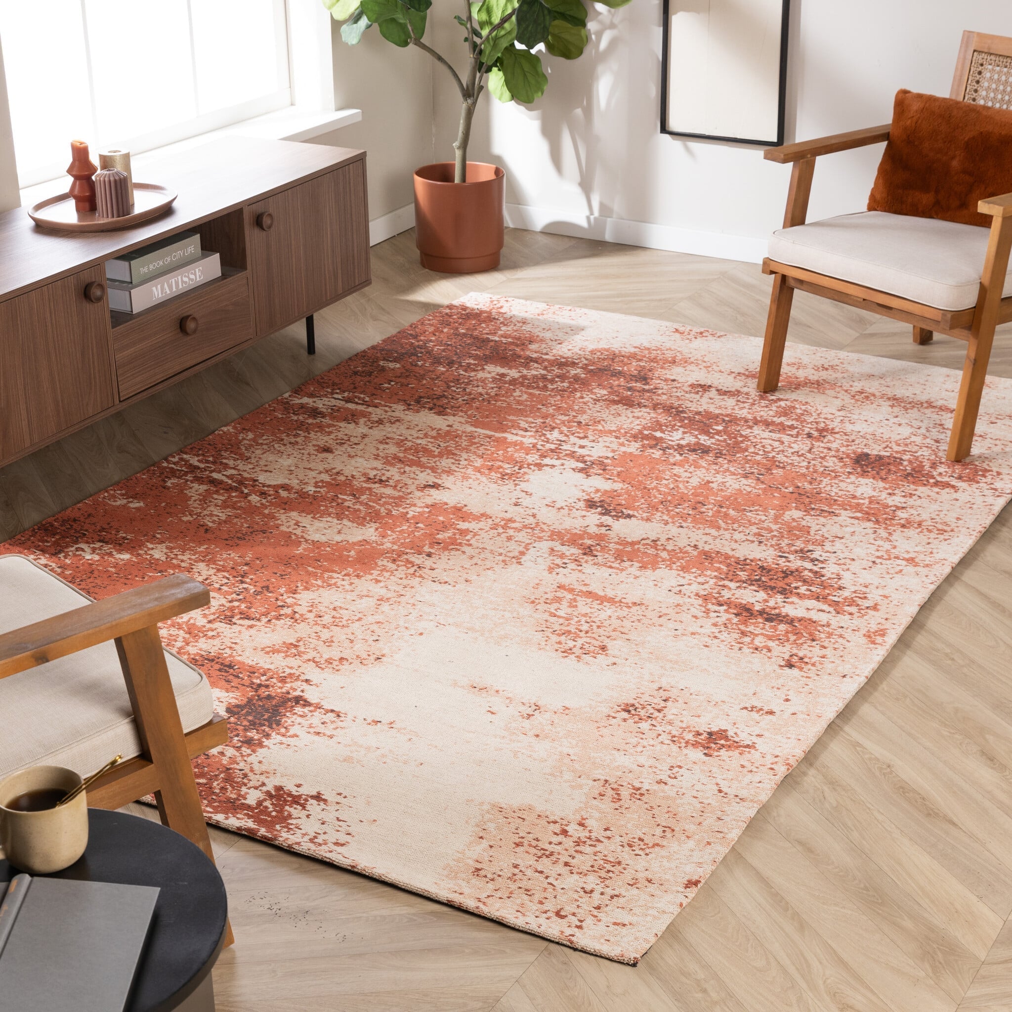 Abstract Rug – Candice Terracotta