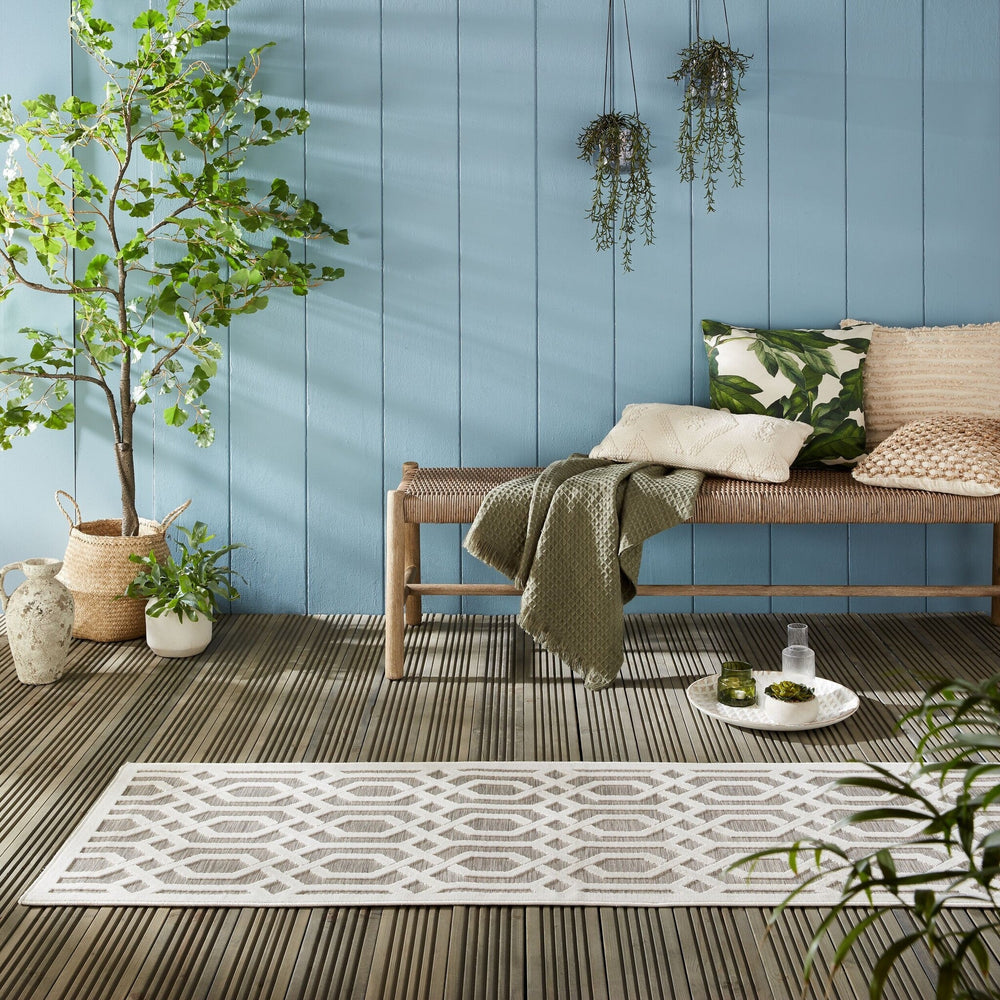 Balcony Rug - Piatto Mataro Cream/White