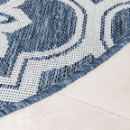 Round Outdoor Rug – Rio Flower Blue