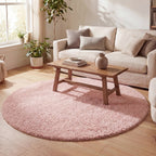Round High Pile Rug - Lofty Pink