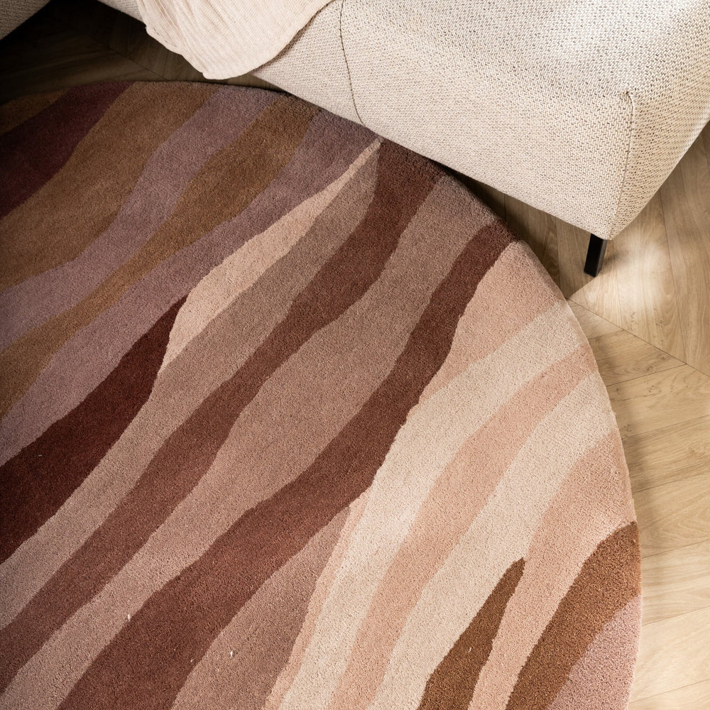 Round Wool Rug – Liora Pink