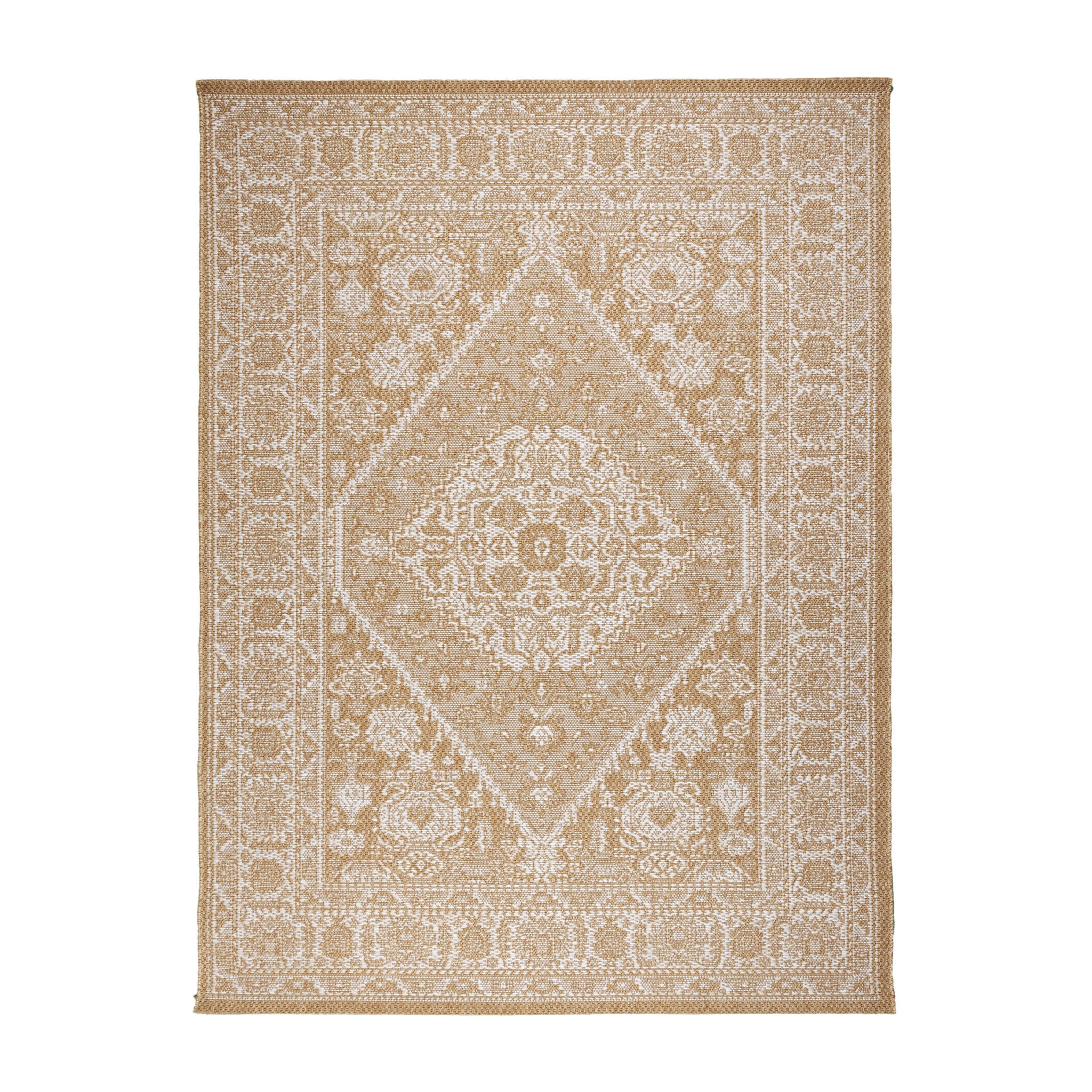 Jute Outdoor Rug - Daisy Medaillon White