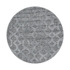 Round Scandinavian Floor Rug - Pitea Tile Grey