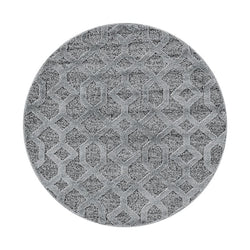 Round Scandinavian Floor Rug - Pitea Tile Grey