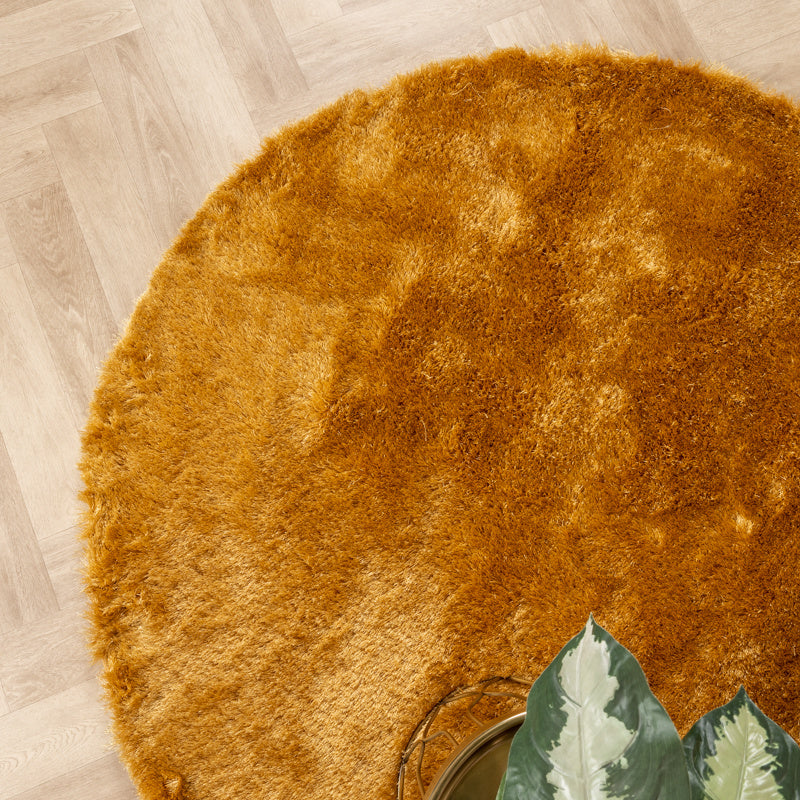 Round High Pile Rug - Glorious Gold/Yellow