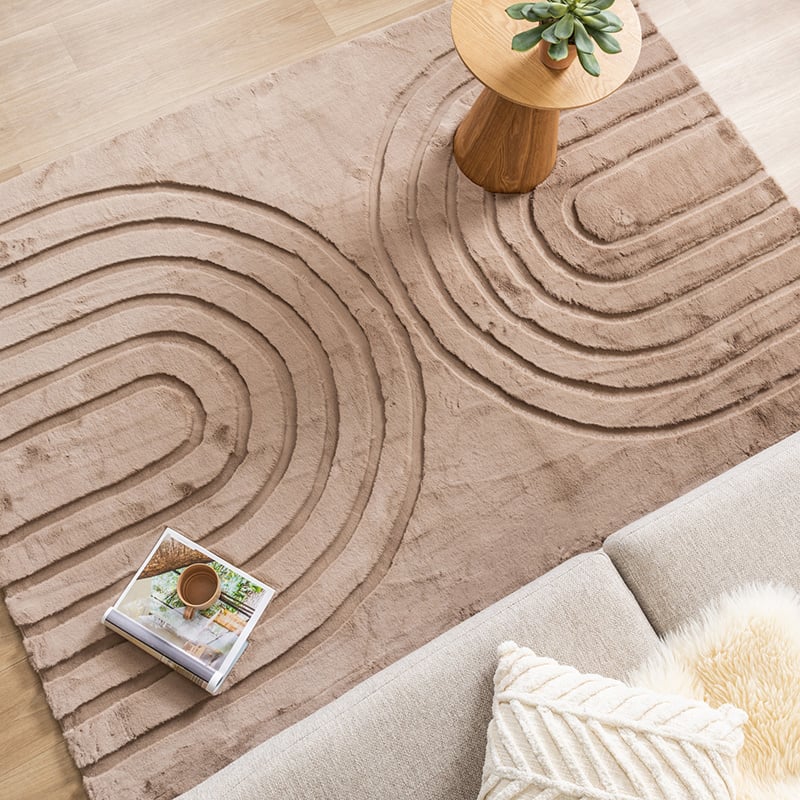 Soft High Pile Rug - Carvy Arches Taupe