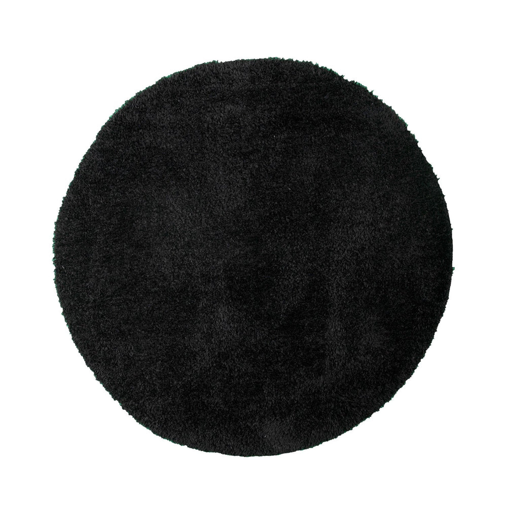 Round Shaggy Rug - Blaze Black