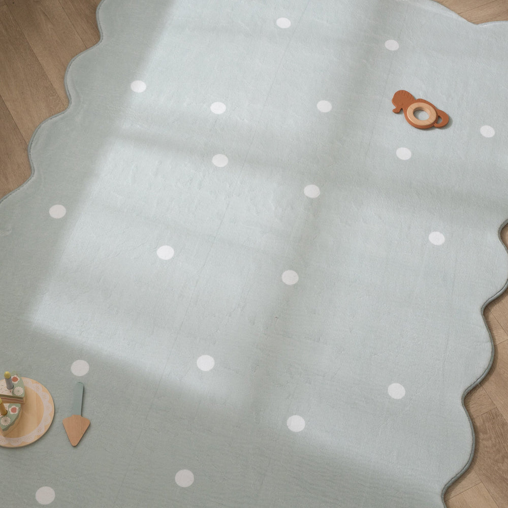 Kids Room Rug - Cloudy Dots Mint