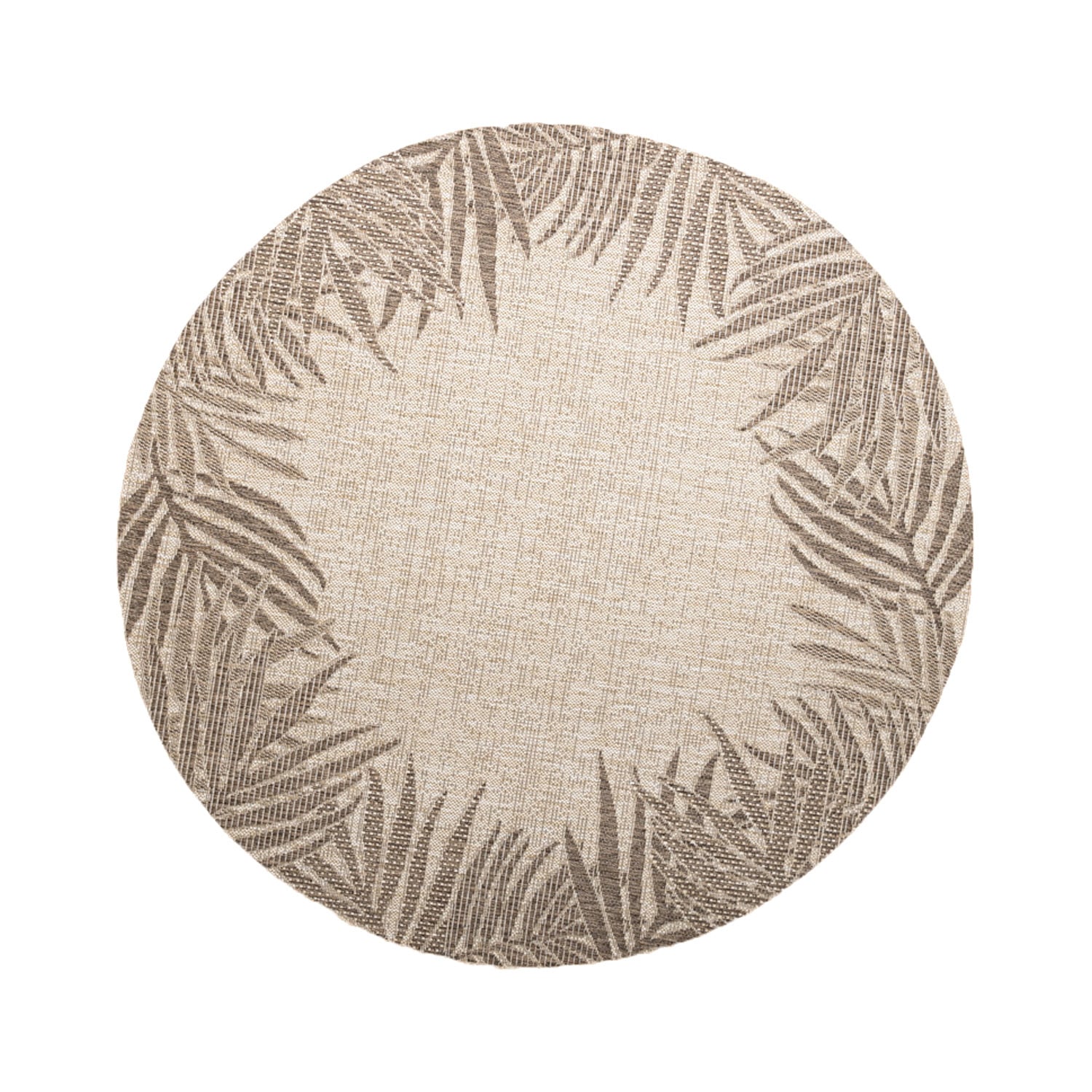 Round Outdoor Rug - Tiga Edge Taupe