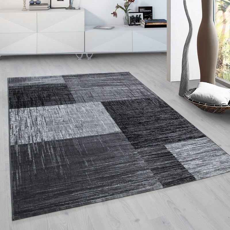 Modern floor rug - Plus Black 8001
