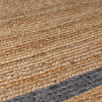 Oval jute floor rug - Grazo Natural/Grey
