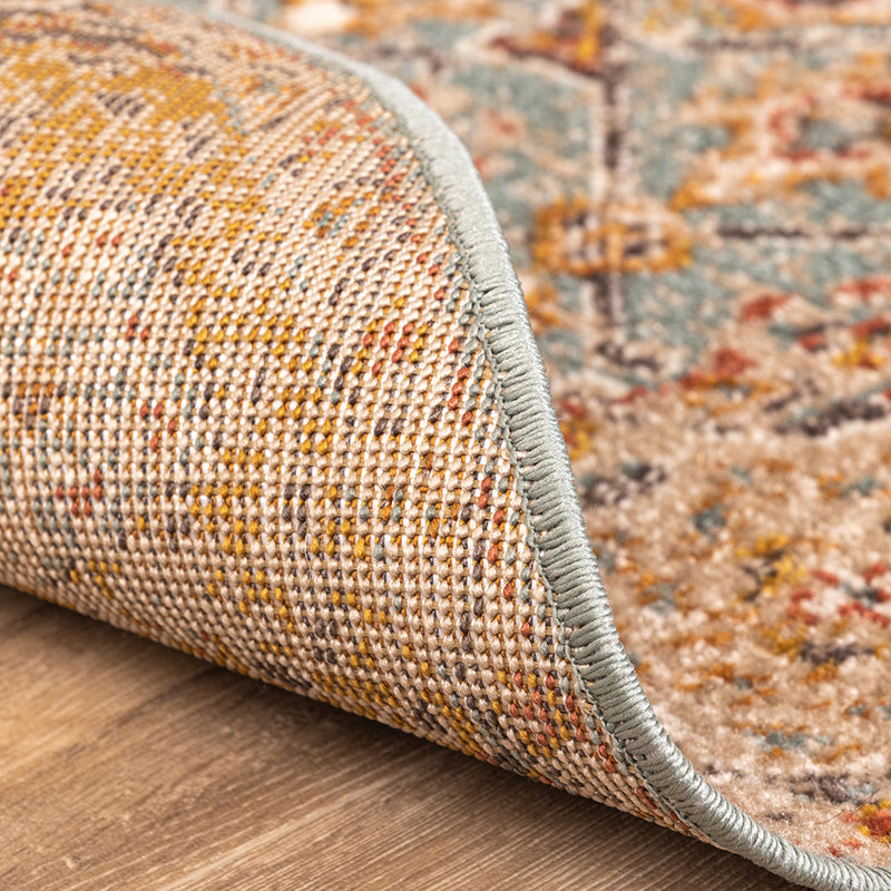 Round Vintage Rug - Thirza Oriental Light Blue/Multicolour